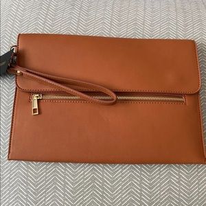 Brown clutch/ wristlet